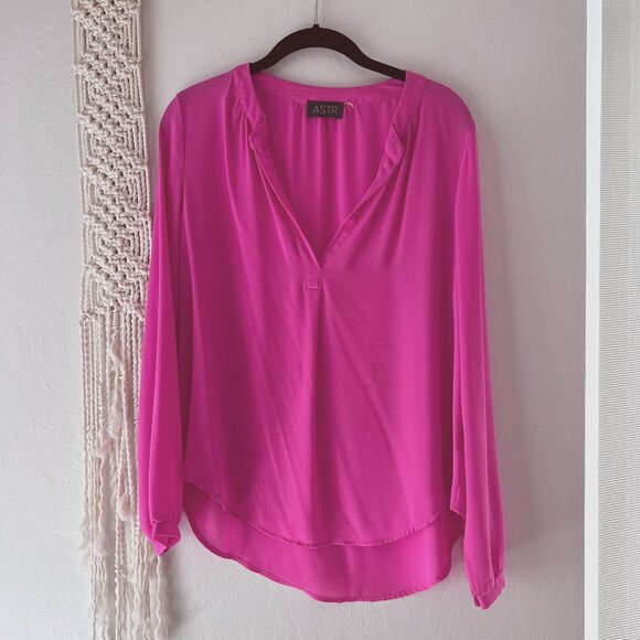 ASTR Neon Pink Blouse - M - Picture 1 of 2